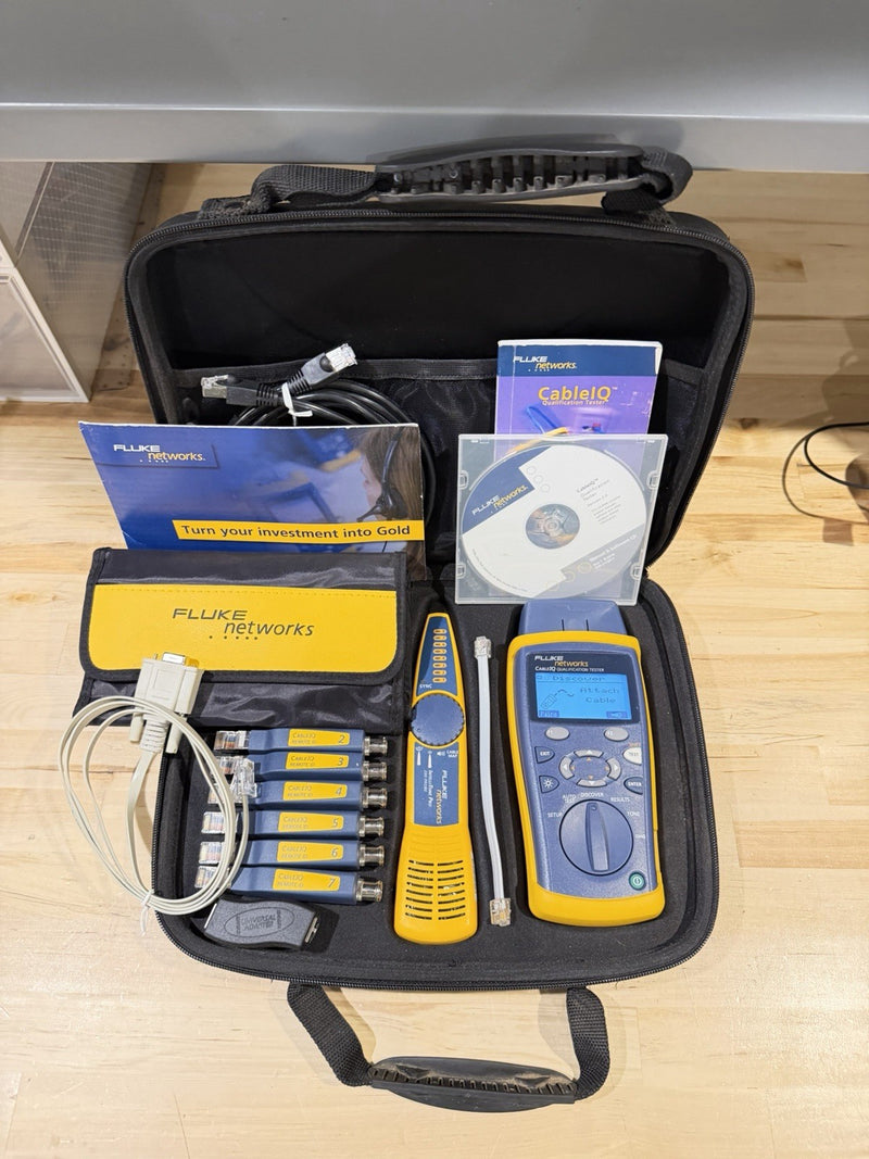 FLUKE NETWORKS CABLE IQ QUALIFICATION TESTER KIT TESTED