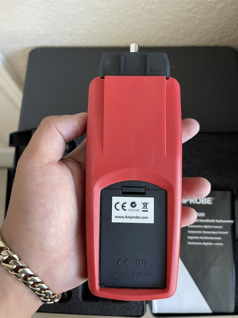 AMPROBE TACH20 DIGITAL HANDHELD TACHOMETER WITH CASE AND USER MANUAL