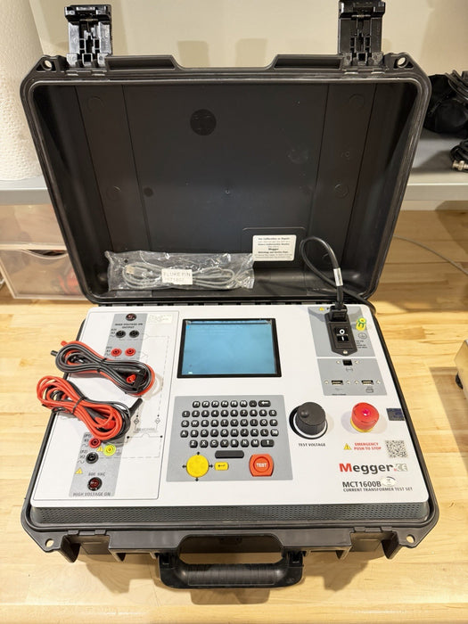 MEGGER MCT1600B CURRENT TRANSFORMER TEST SET WITH LEADS & CHARGER TESTED