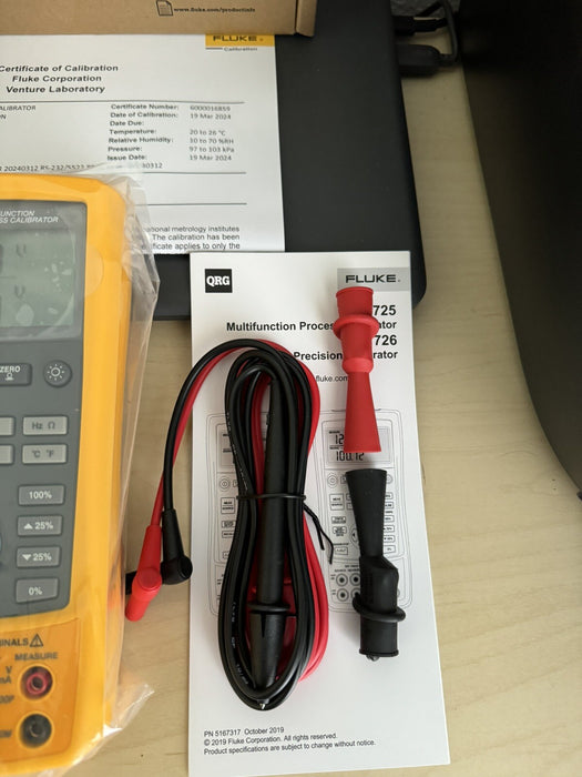 FLUKE 725 MULTIFUNCTION PROCESS CALIBRATOR W LEADS NEW FACTORY BOX CALIBRATED 2024