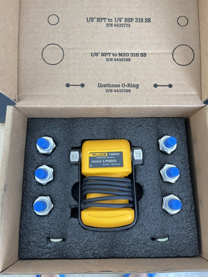 FLUKE 750P03 - DIFFERENTIAL PRESSURE MODULE, 0 - 5 PSI (0 - 350 MBAR), (0 - 35 K)