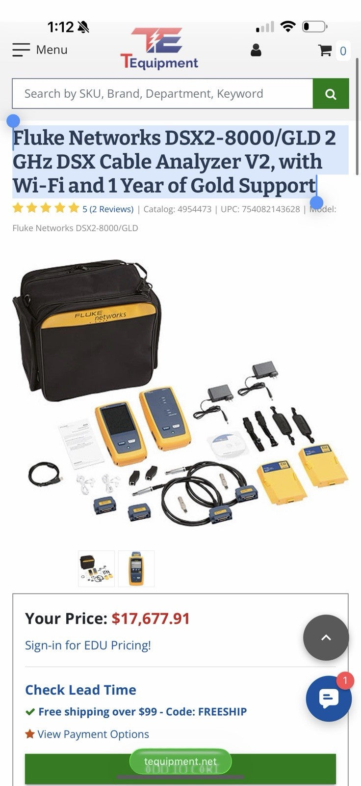 FLUKE NETWORKS DSX2-8000 ANALYZER/GLD 1 YEAR SUPPORT