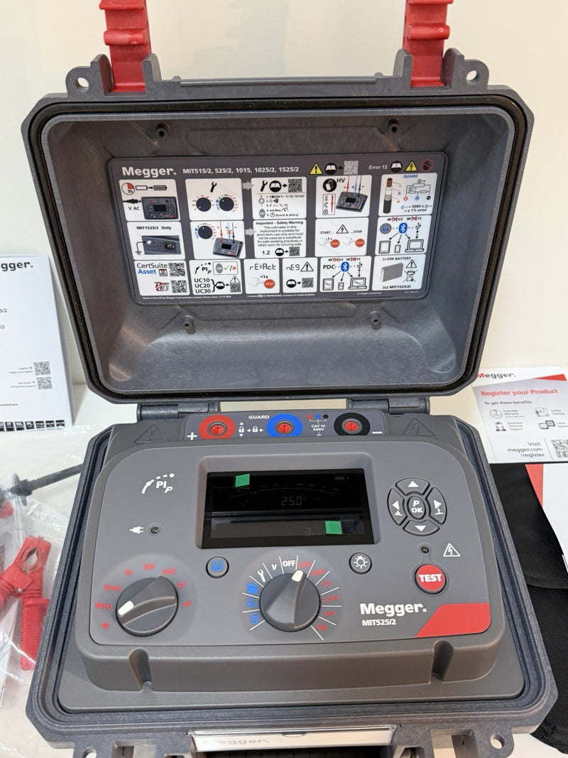 MEGGER MIT525-2 5KV ADVANCED INSULATION TESTER CALIBRATED 2025/2026