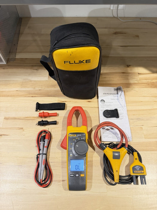 FLUKE 376FC WIRELESS TRUE RMS AC/DC CLAMP METER W/LEADS - SHIPS FAST