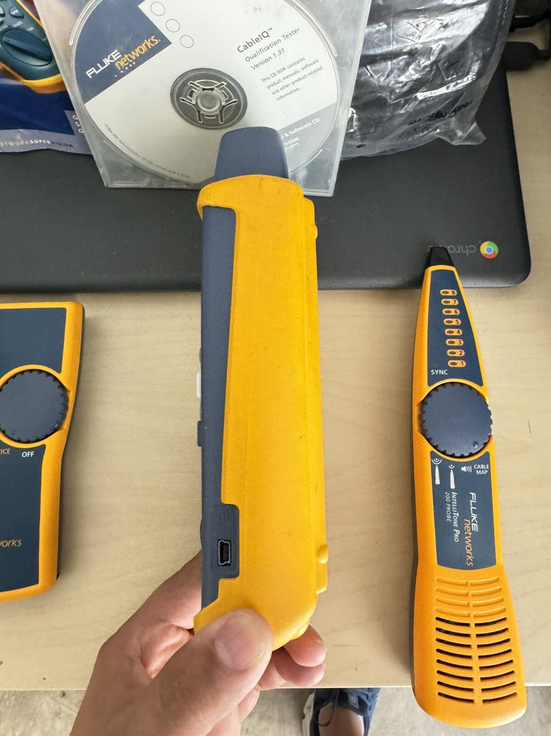 FLUKE NETWORKS CABLE IQ QUALIFICATION TESTER KIT INTELLITONE PROBE 200 & TONER
