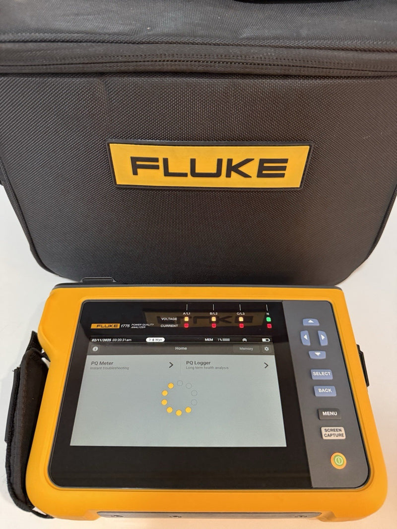 FLUKE 1775 THREE-PHASE POWER QUALITY ANALYZER WITH ACCESSORIES CALIBRATED 2028
