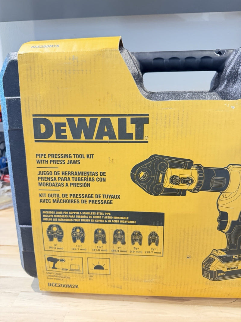 DEWALT DCE200M2K 20V MAX CORDLESS PRESS TOOL KIT & 6 JAWS