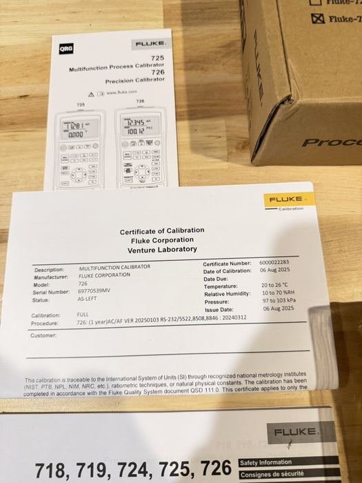 FLUKE 726 PRECISION MULTIFUNCTION CALIBRATOR MFG-2025 CALIBRATED 2025 NEW