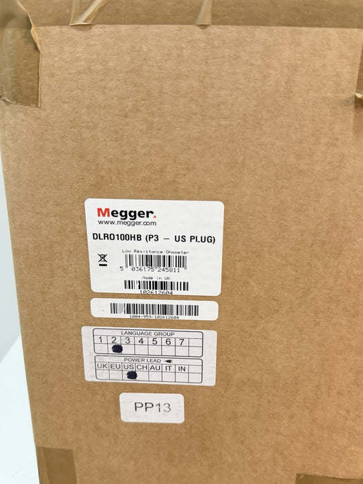 MEGGER DLRO100HB DIGITAL LOW RESISTANCE OHMMETER (NEW FACTORY SEALED) CAL 2025