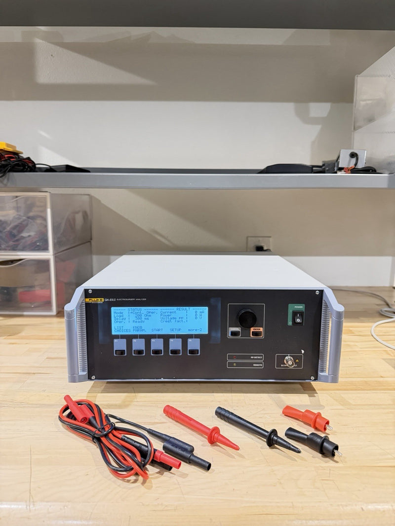 FLUKE QA-ES II ELECTROSURGERY ANALYZER W/ LEADS & CLIPS (TESTED) FREE SHIPPING