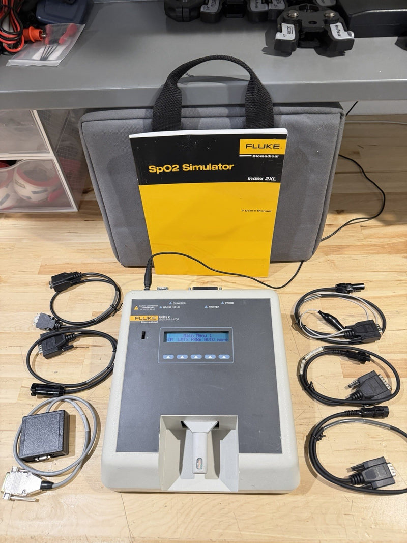 FLUKE INDEX 2 SPO2 SIMULATOR W/ ACCESSORIES (TESTED) SHIPS FREE