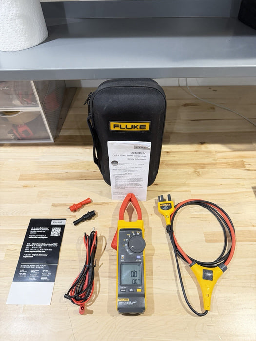 FLUKE 393 FC CAT III 1500V TRMS CLAMP METER WITH IFLEX PROBE & LEADS TESTED