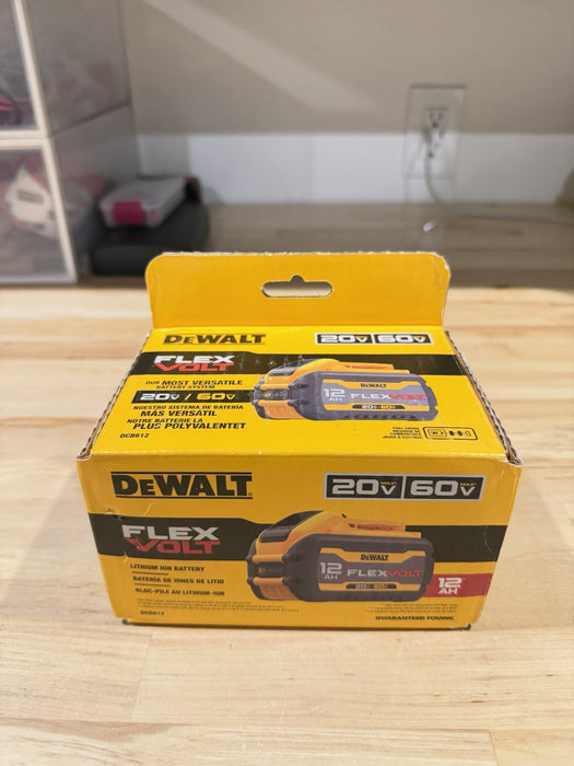 DEWALT FLEXVOLT DCB612 20V/60V MAX 12.0AH LITHIUM BATTERY MFD-2025 NEW SEALED