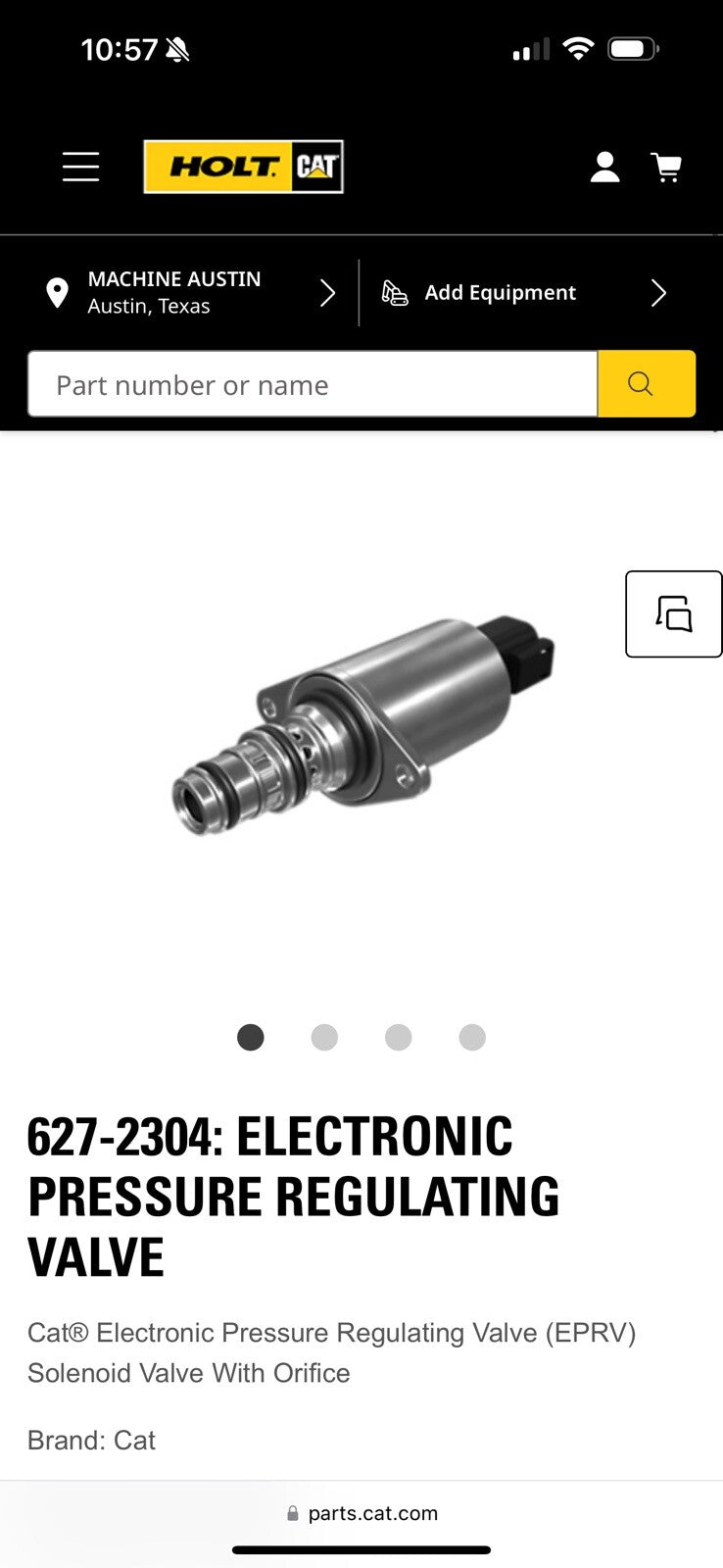 CAT 627-2304 ELECTRONIC PRESSURE REGULATING VALVE