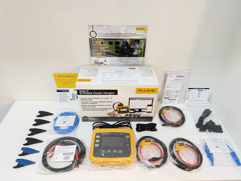FLUKE 3540 FC 3-PHASE POWER MONITOR KIT (CALIBRATED 2027) FREE SHIPPING