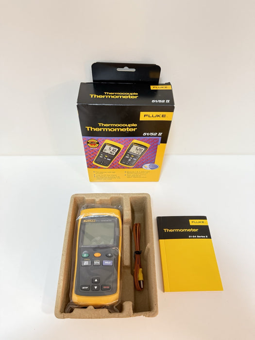 FLUKE 51 II THERMOCOUPLE THERMOMETER WITH PROBE NEW
