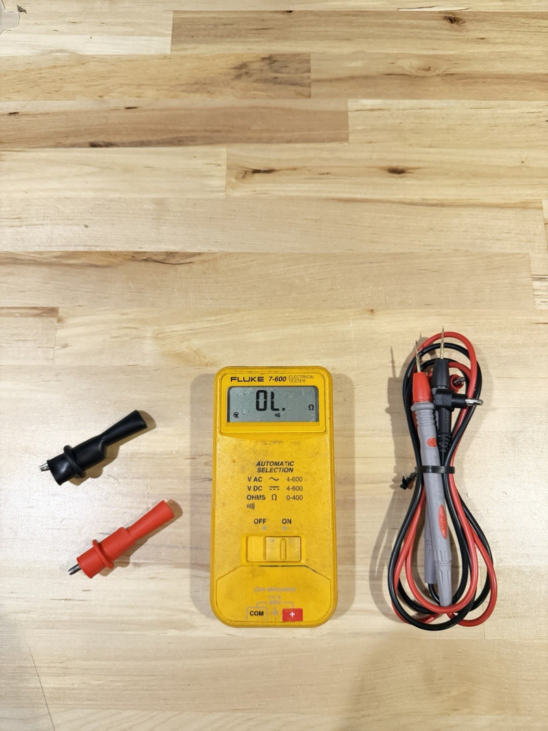 FLUKE 7-600 ELECTRICAL TESTER WITH LEADS & CLIPS TESTED