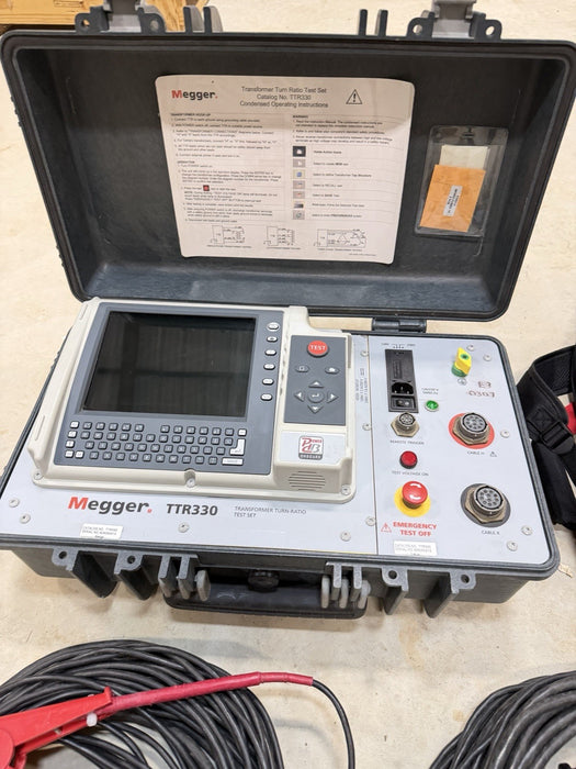 MEGGER TTR330 TRANSFORMER TURN-RATIO TEST SET W/ CABLES & BAG  (TESTED)