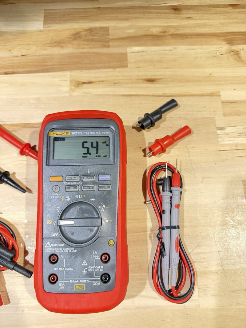 FLUKE 28 II EX TRUE RMS MULTIMETER WITH LEADS & CLIPS