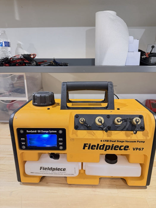 FIELDPIECE VP67 6 CFM DUAL STAGE VACUMM PUMP W/ CHARGER (TESTED) SHIPS FAST