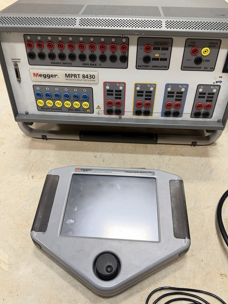 MEGGER MPRT8430 PROTECTIVE RELAY TESTING SYSTEM & TOUCHVIEW INTERFACE & CABLES