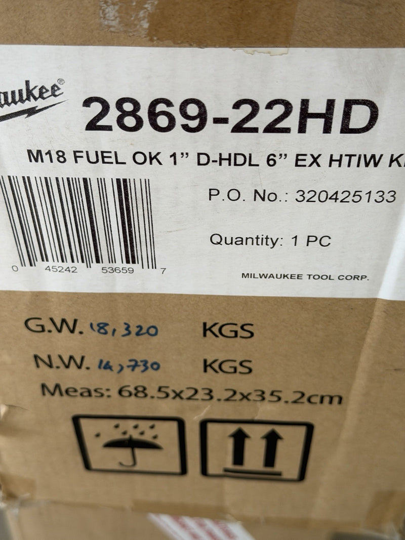 MILWAUKEE 2869-22HD M18 1" EXTENDED ANVIL CORDLESS IMPACT WRENCH KIT