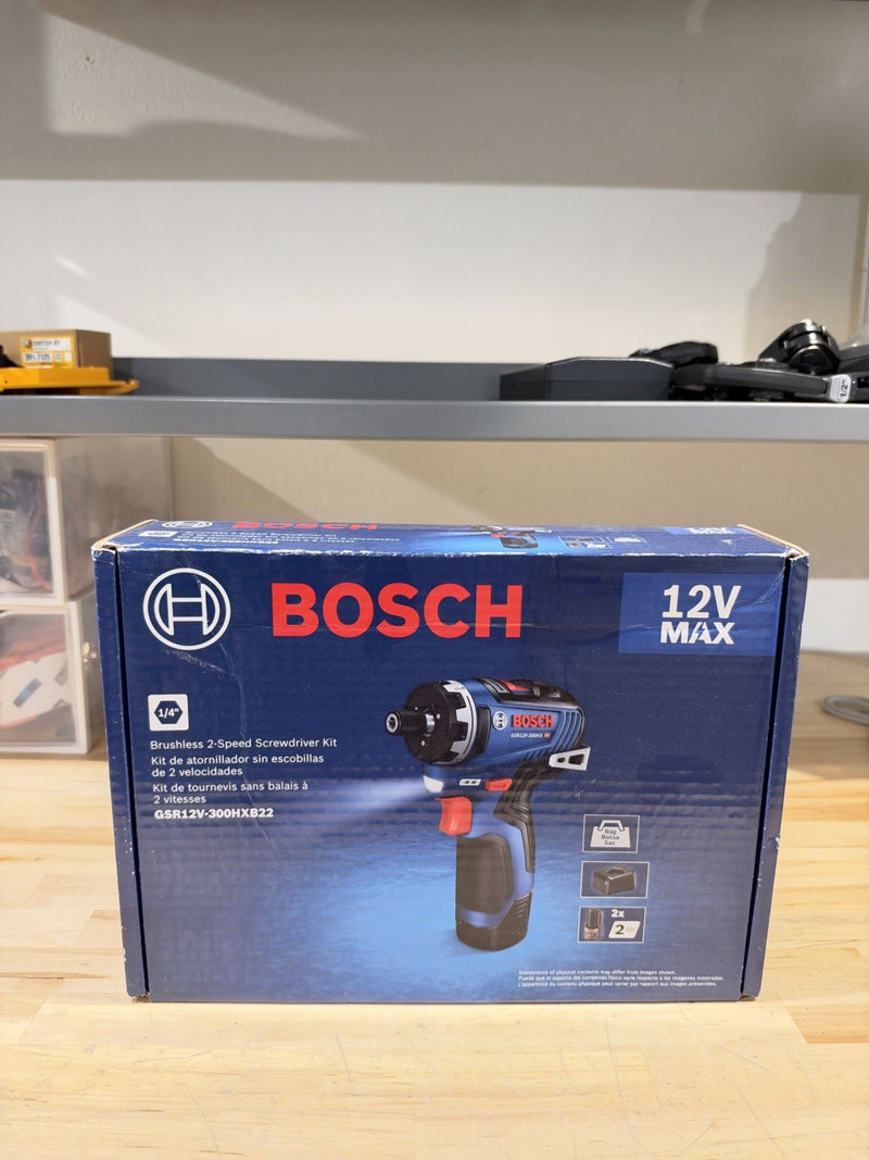 BOSCH GSR12V-300HXB22 BRUSHLESS 2 SPEED SCREWDRIVER KIT (NEW SEALED)