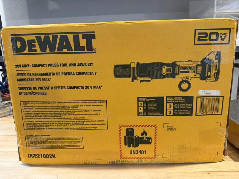 DEWALT (DCE210D2K) 20V MAX COMPACT PREST TOOL & JAW KIT