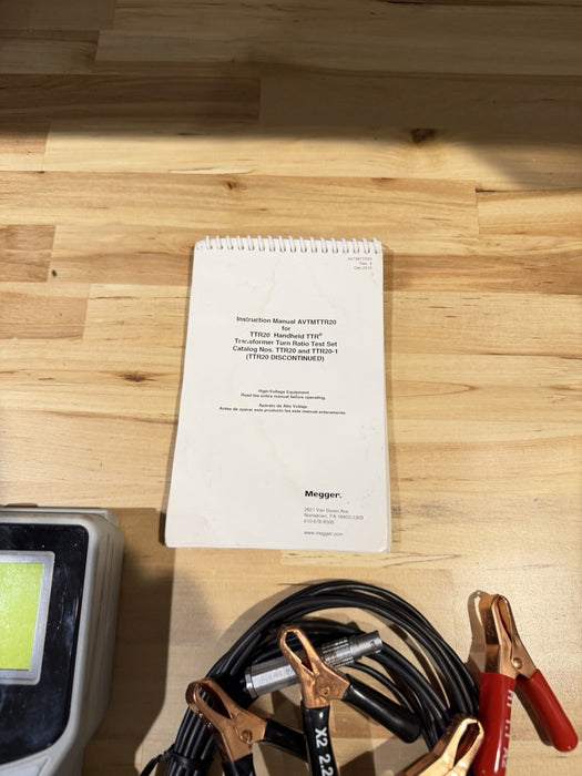 MEGGER TTR20-1 TRANSFORMER TURN-RATIO TEST SET WITH LEADS & BAG