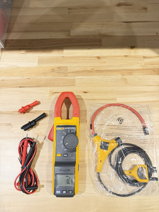 FLUKE 381 REMOTE DISPLAY TRMS CLAMP METER WITH ACCESSORIES TESTED