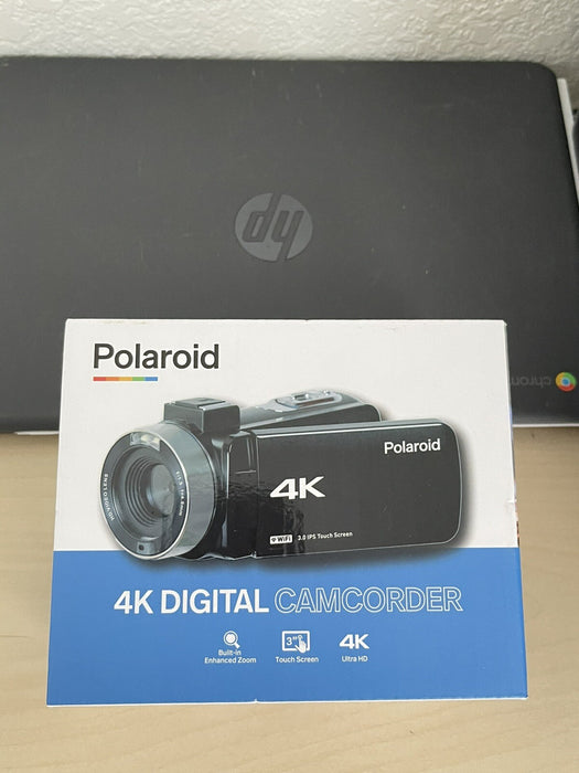 Polaroid ID995-BLK Black Portable Handheld Touch Screen 4k Digital Camcorder