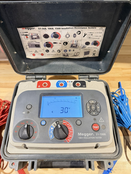 MEGGER S1-1068 10KV INSULATION TESTER W/ LEADS & CHARGER (FREE SHIPPING) TESTED