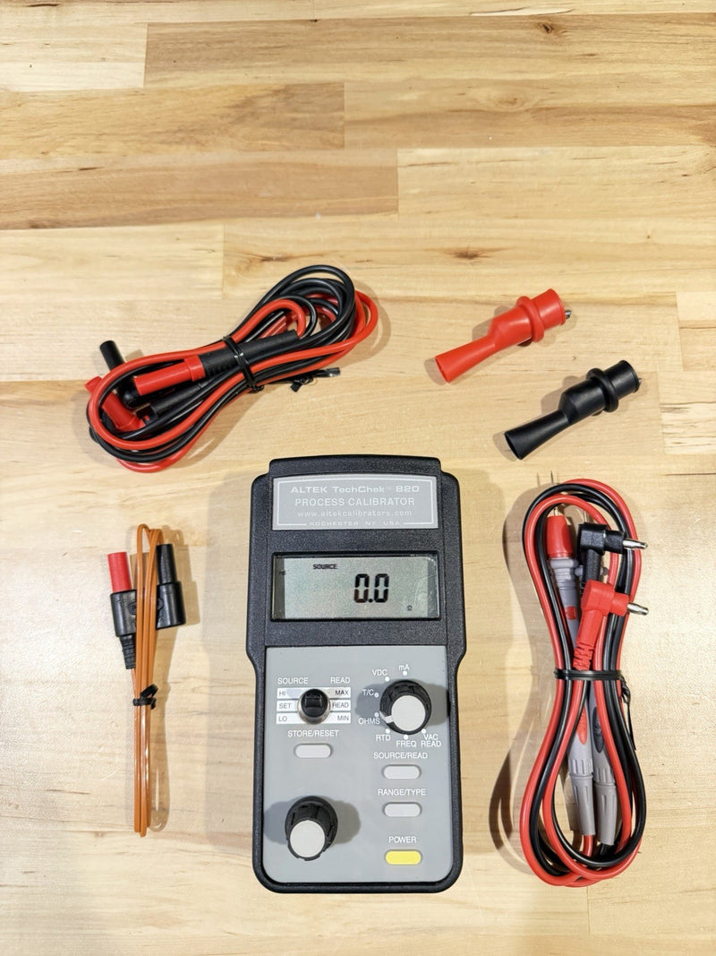 ALTEK TECHCHEK 820 PROCESS CALIBRATOR WITH LEADS & CLIPS TESTED