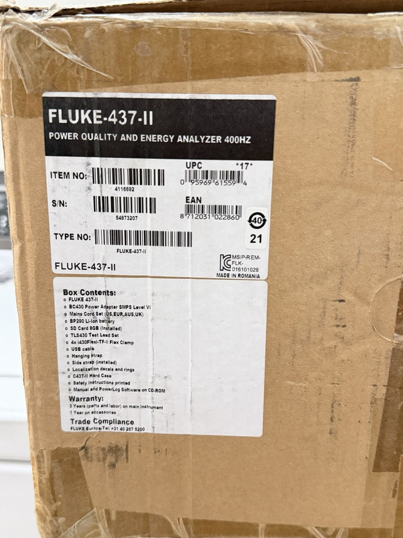 FLUKE 437 II POWER QUALITY & ENERGY ANALYZER
