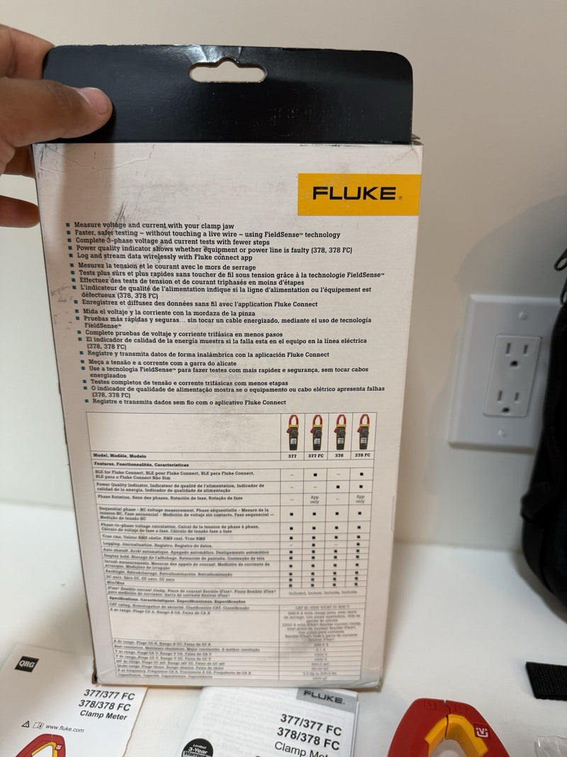 FLUKE 378 FC NON-CONTACR VOLTAGE CLAMP METER CALIBRATED 2026