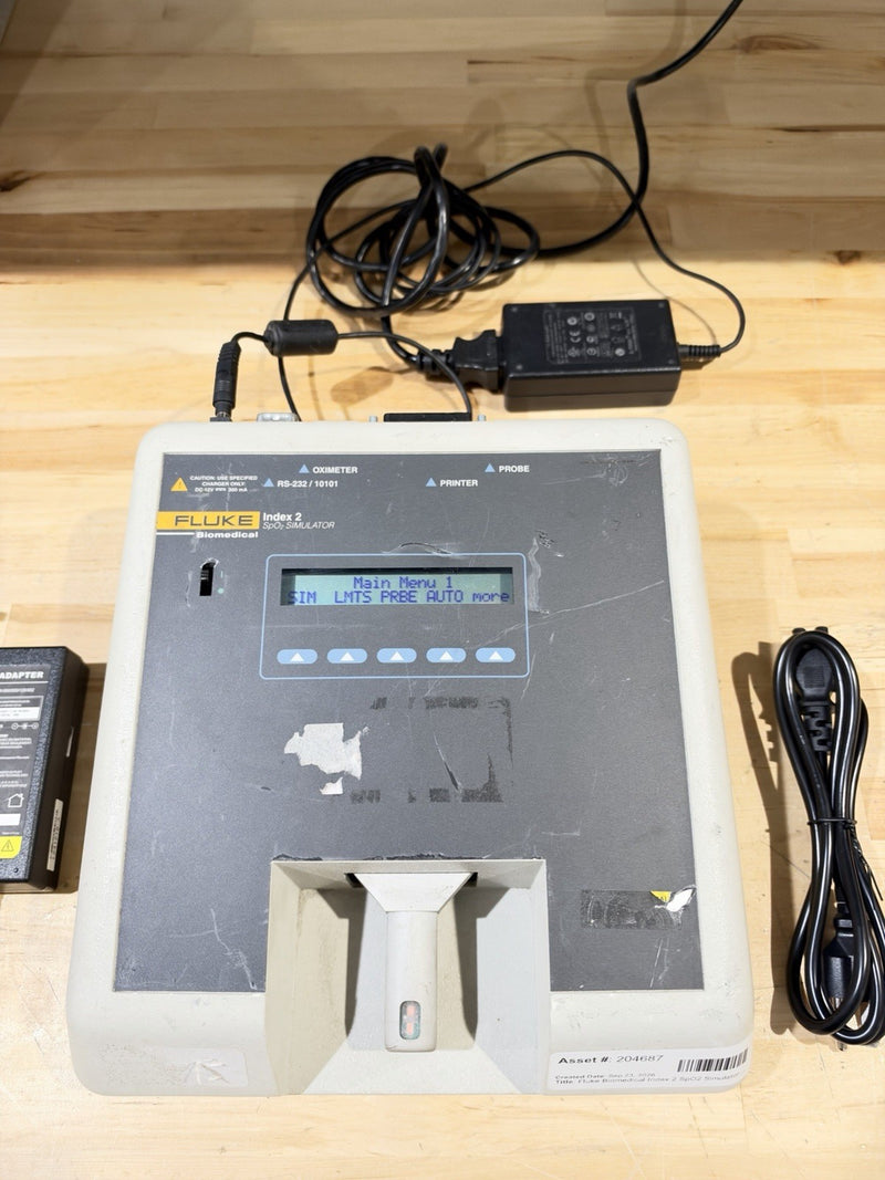FLUKE INDEX 2 SPO2 SIMULATOR W/ ACCESSORIES (TESTED) SHIPS FREE