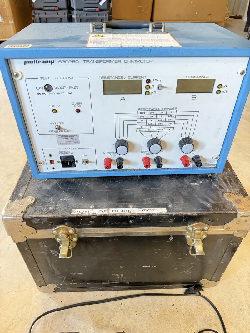 MULTI-AMP 830280 MEGGER TRANSFORMER OHMM 5A WINDING RESISTANCE TESTER