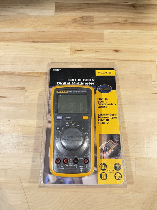 FLUKE 15B+ DIGITAL MULTIMETER CAT III 600V (NEW FACTORY SEALED) SHIPS FAST