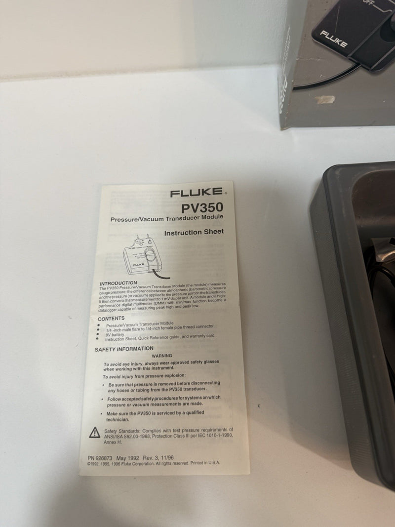 FLUKE PV350 PRESSURE VACUMM TRANSDUCER MODULE