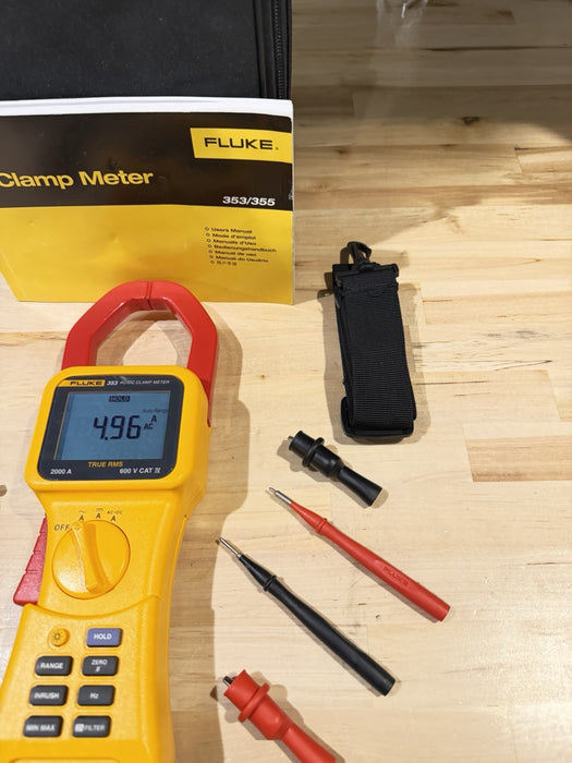 FLUKE 353 AC/DC CLAMP METER W/ LEADS & BAG (TESTED) SHIPS FAST