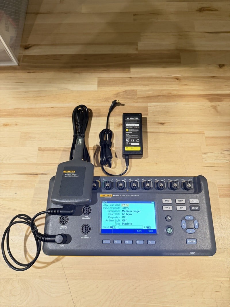 FLUKE BIOMEDICAL PROSIM 8 & SPOT SPO2 MODULE KIT TESTED