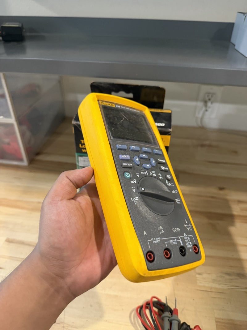 FLUKE 287 TRUE RMS ELECTRONIC LOGGING DIGITAL MULTIMETER WITH LEADS & CLIPS