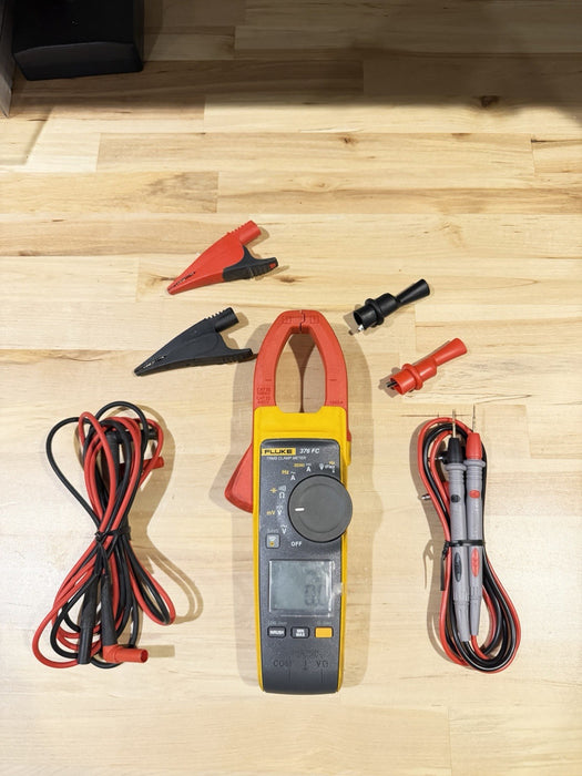 FLUKE 376FC WIRELESS TRUE RMS AC/DC CLAMP METER W/LEADS - SHIPS FAST