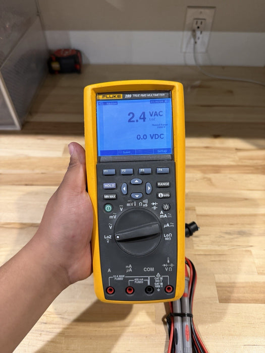 FLUKE 289 TRUE RMS ELECTRONIC LOGGING DIGITAL MULTIMETER W/ LEADS & CLIPS #8