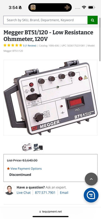 MEGGER DLRO BT51 MILLIOHMMETER CALIBRATED 2024 NEW