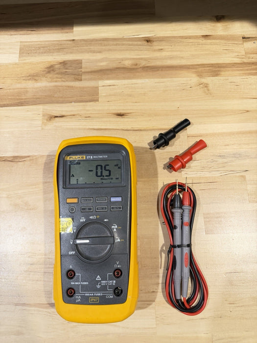 FLUKE 27 II INDUSTRIAL DIGITAL MULTIMETER WITH LEADS & CLIPS CALIBRATED 2025