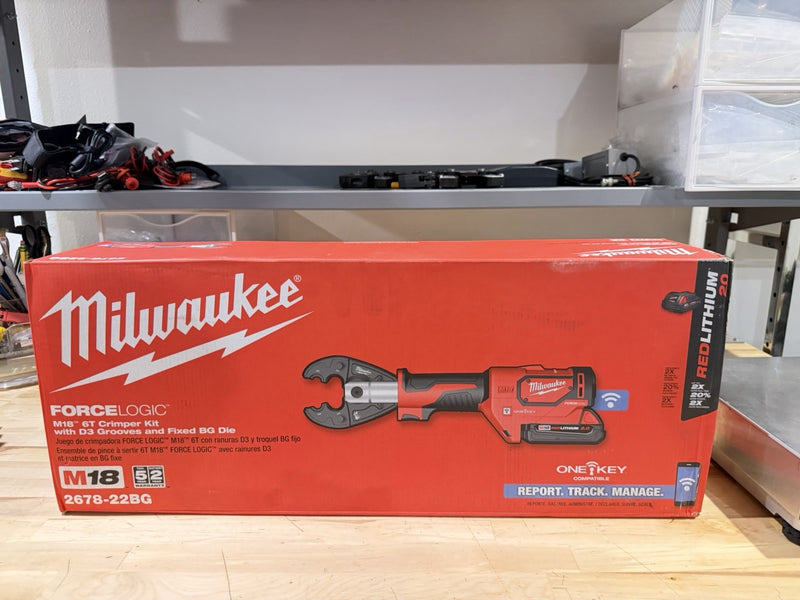 MILWAUKEE 2678-22BG FORCE LOGIC 6T UTILITY CRIMPER KIT W/ BG-D3 JAW (NEW SEALED)