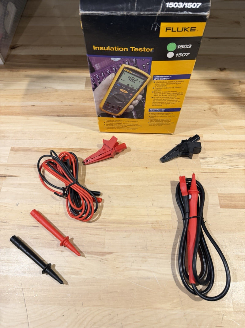 FLUKE 1503 INSULATION TESTER WITH ACCESSORIES