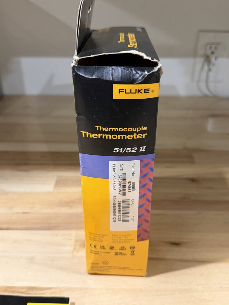 FLUKE 52 II THERMOMETER WITH PROBE CALIBRATED 2026