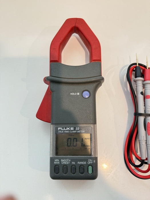 FLUKE 33 TRUE RMS CLAMPS METER WITH LEADS & CLIPS TESTED